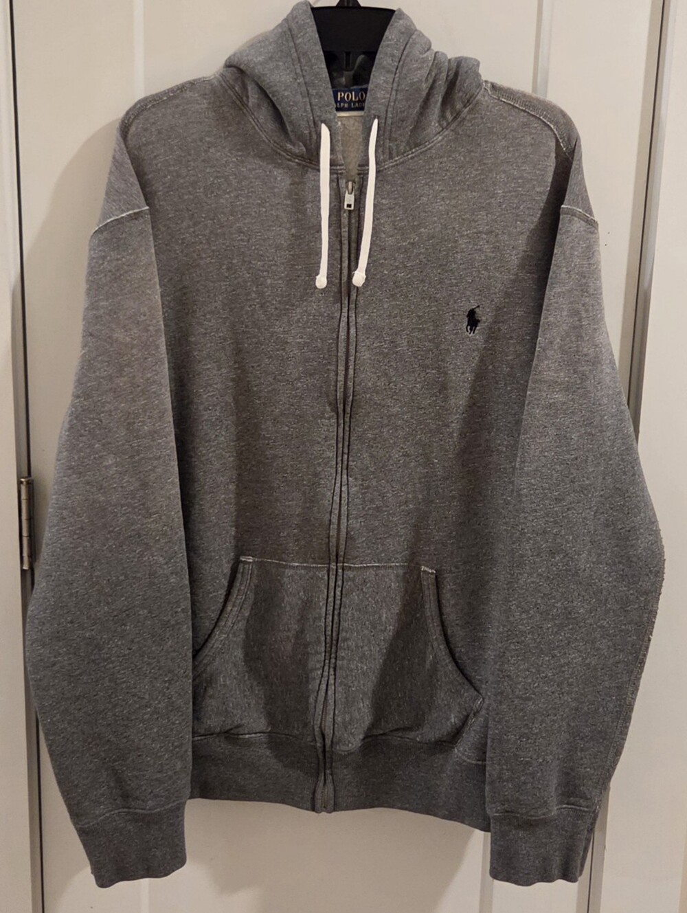 Polo Ralph Lauren Gray Full-Zip Terry Fleece Hoodie Sweatshirt - Size XXL